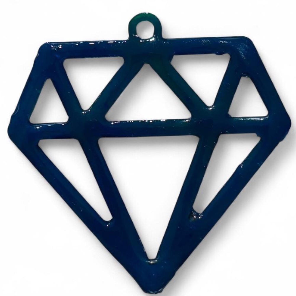 green/blue handmade scene diamond necklace